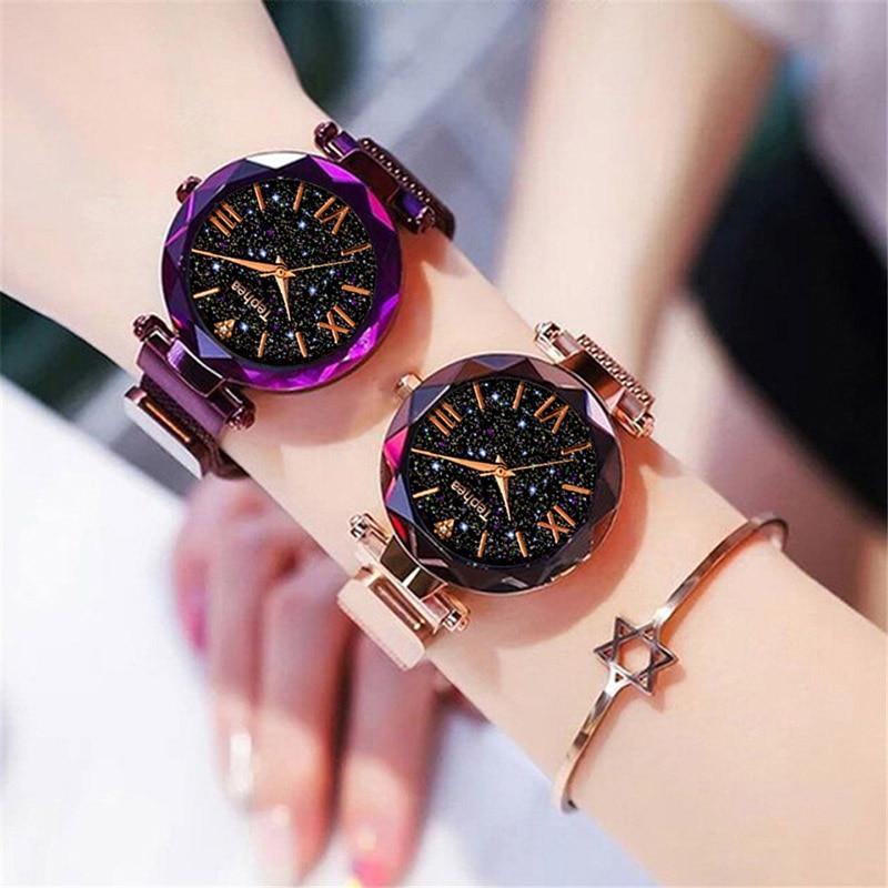 Luxury Women Watches Magnetic Starry Sky Female Clock Quartz Wristwatch Fashion Ladies Wrist Watch