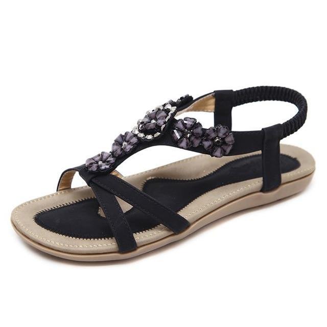 Sweet Womens Flowers Flat Sandals