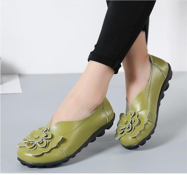 Genuine Leather Flat Shoes large size Loafers leisure shoe