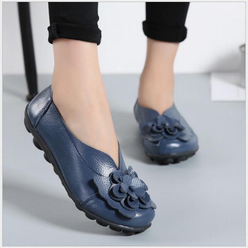 Genuine Leather Flat Shoes large size Loafers leisure shoe