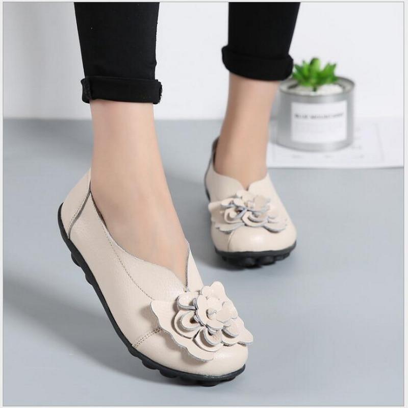 Genuine Leather Flat Shoes large size Loafers leisure shoe