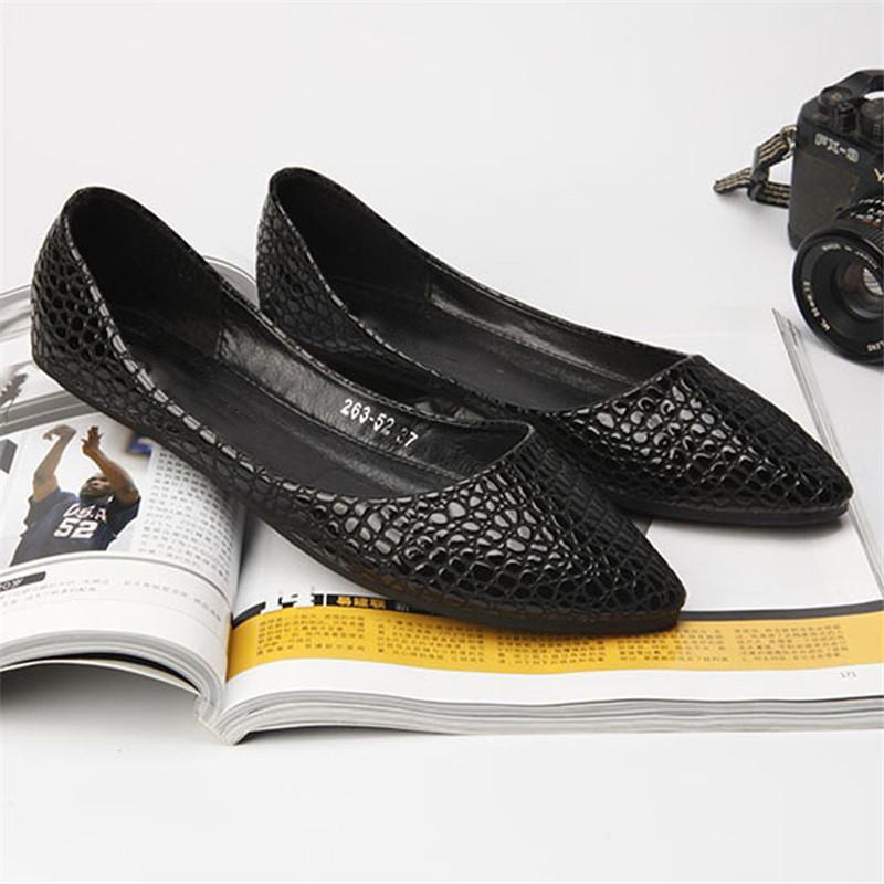 plus size shoes 46 red black pointed toe flats soft slip-on  new arrival american shoes