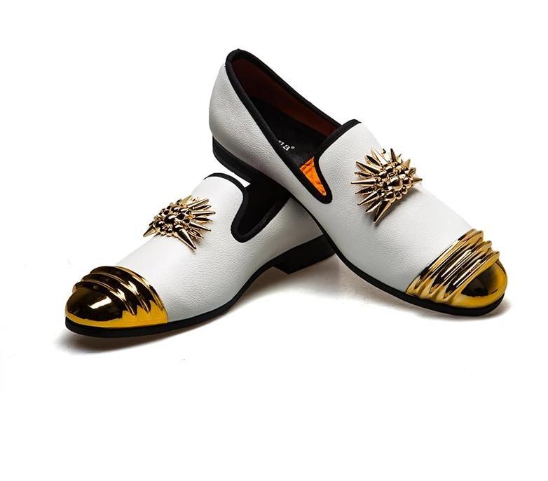 Brand New Luxury Men  Loafer Patchwork Of Genuine Leather And Horsehair Round Toe Slip On Dress Shoes