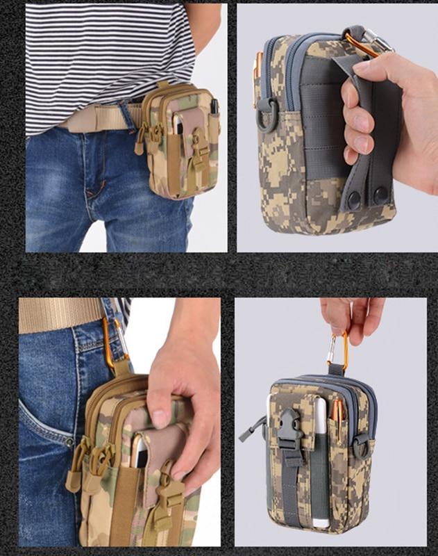 Men Tactical Molle Pouch Belt Waist Pack Bag Small Pocket Military Waist Pack Running Pouch Travel Camping Bags Soft back