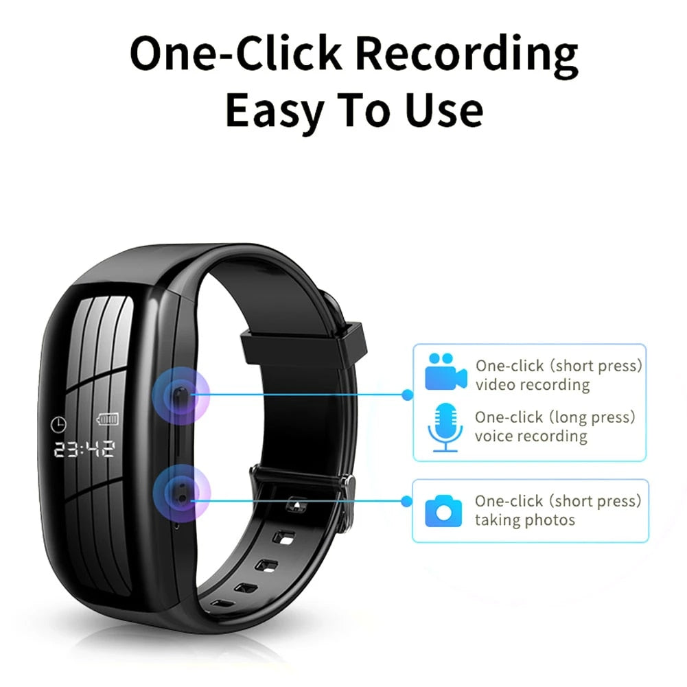 Smart Recorder Wristband with 1080P Mini Video Camera Voice Recorder