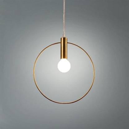 Gold Metal Ring Pendant Light