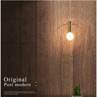 Gold Metal Ring Pendant Light