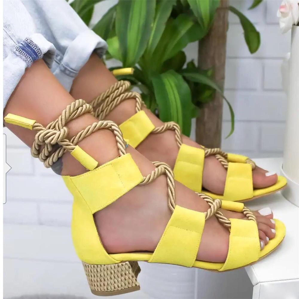 Espadrilles Women Sandals Heel Pointed Fish Mouth Gladiator Sandals