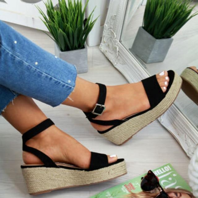 Platform Sandals Fashion Women Flat Sandal Wedges Shoes Casual Woman Peep Toe Ladies Platform Sandals
