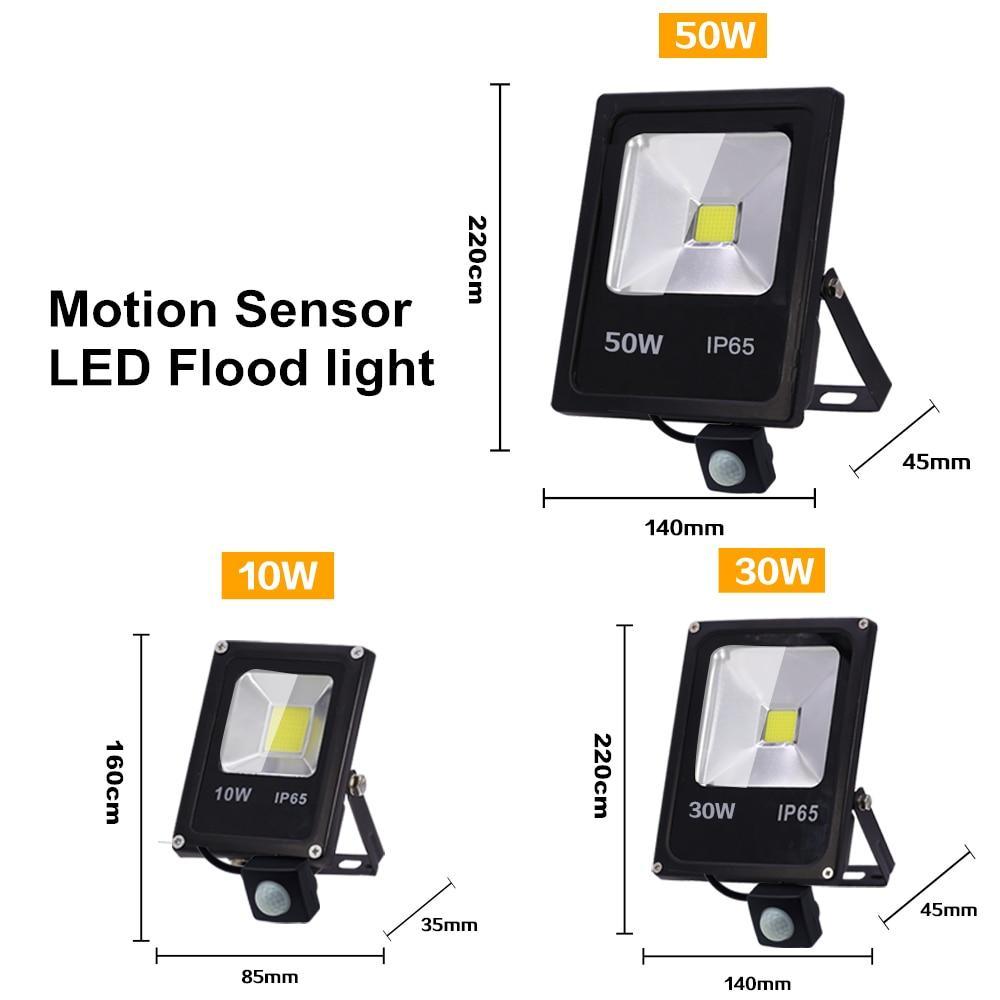 Motion Sensor LED Flood Light 10W 30W 50W 220V Floodlights searching lamp IP65 Reflector Outdoor lighting led exterior SpotLight