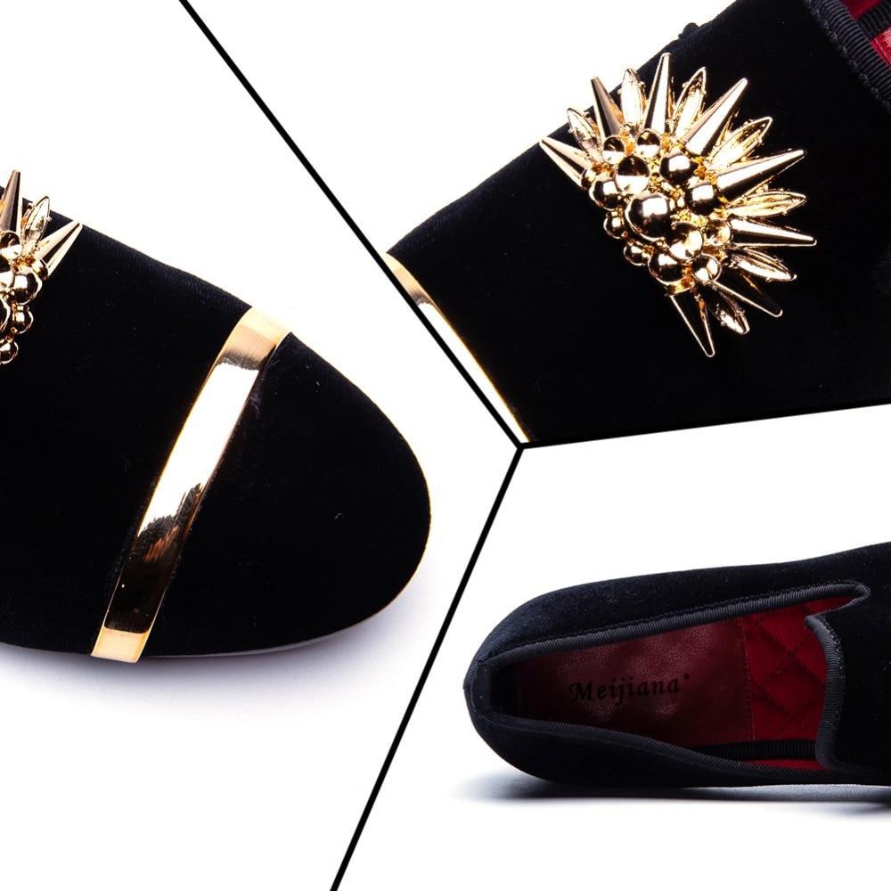 New Fashion Gold Top and Metal Toe Men Velvet Dress shoes