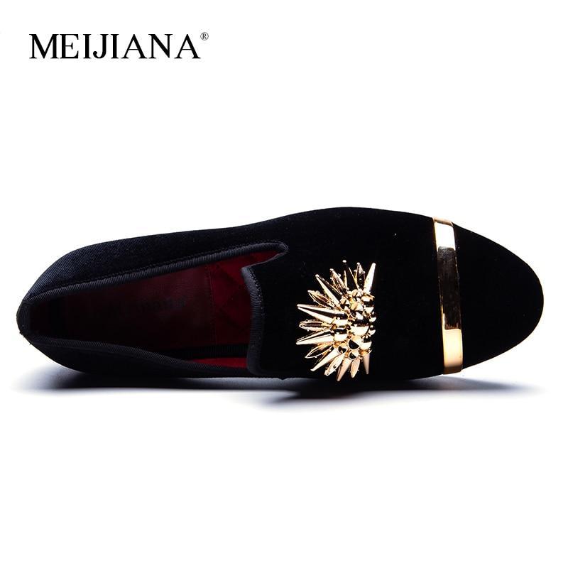 New Fashion Gold Top and Metal Toe Men Velvet Dress shoes