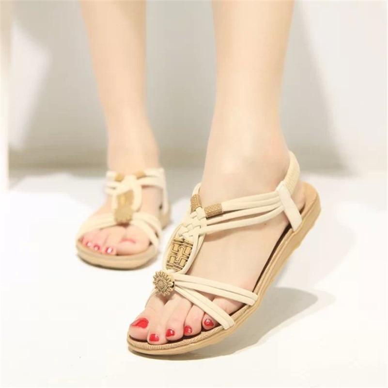 New Women Sandals Women Shoes Bohemia Gladiator Beach Flat Casual Sandals