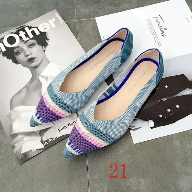 New Women's Casual flats bailarinas luxury Brand Shallow Mouth Pointed Ballet Female Boat Shoes