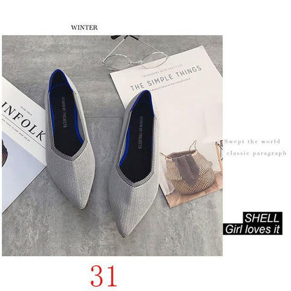 New Women's Casual flats bailarinas luxury Brand Shallow Mouth Pointed Ballet Female Boat Shoes