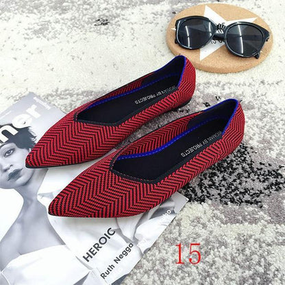 New Women's Casual flats bailarinas luxury Brand Shallow Mouth Pointed Ballet Female Boat Shoes