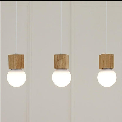 Industrial Wood Pendant Light