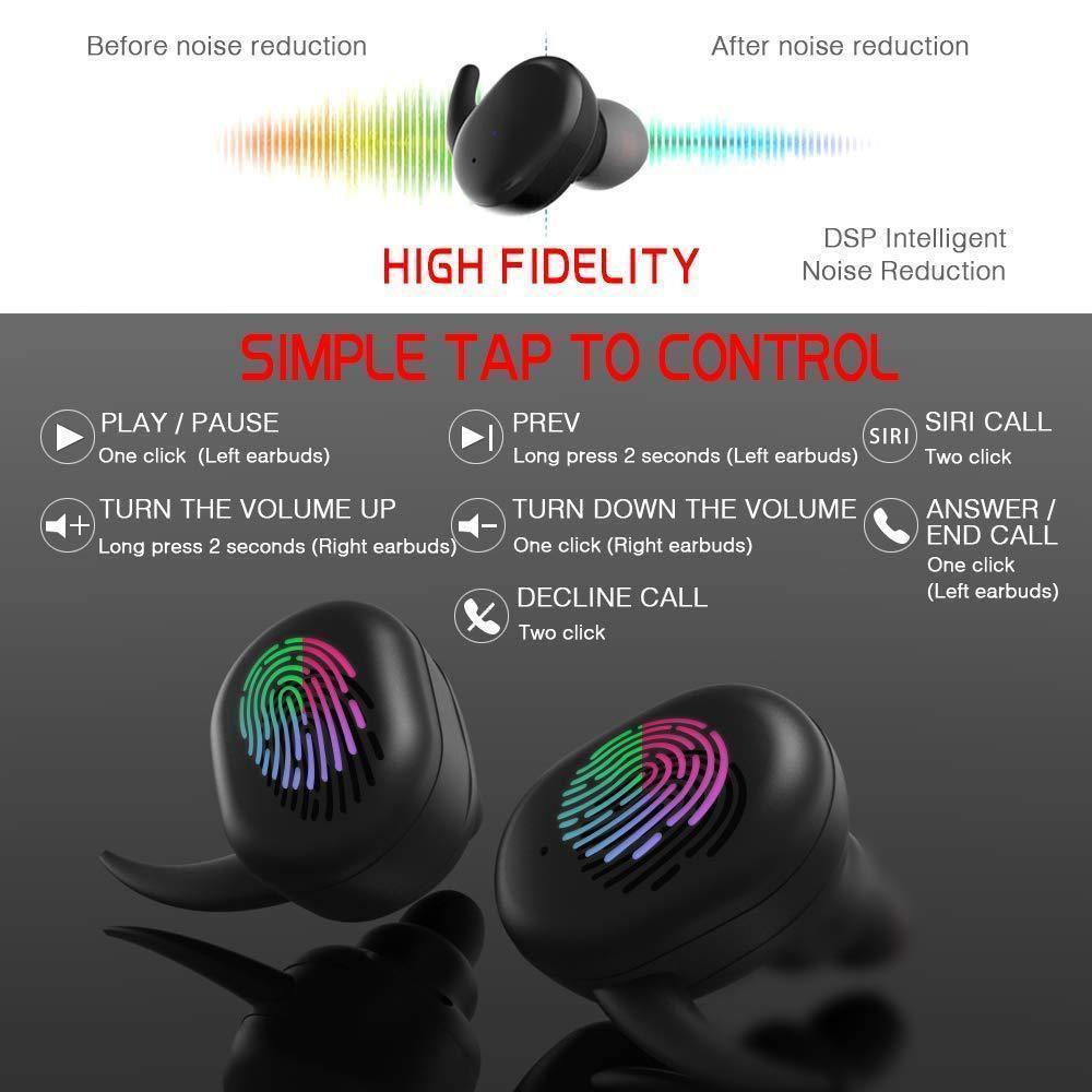 Waterproof Wireless Earbuds with Portable Mic and Charging Box