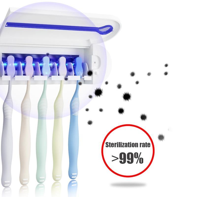 Antibacteria UV Toothbrush Holder Automatic Toothpaste Dispenser Sterilize Home Cleaner Sterilize Bathroom Accessories Set