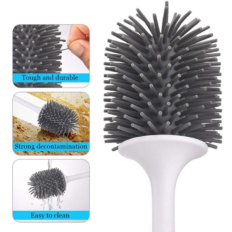 Toilet Brush Rubber Head Holder Cleaning Brush For Toilet Wall Hanging Household Floor Cleaning Bathroom Accessories