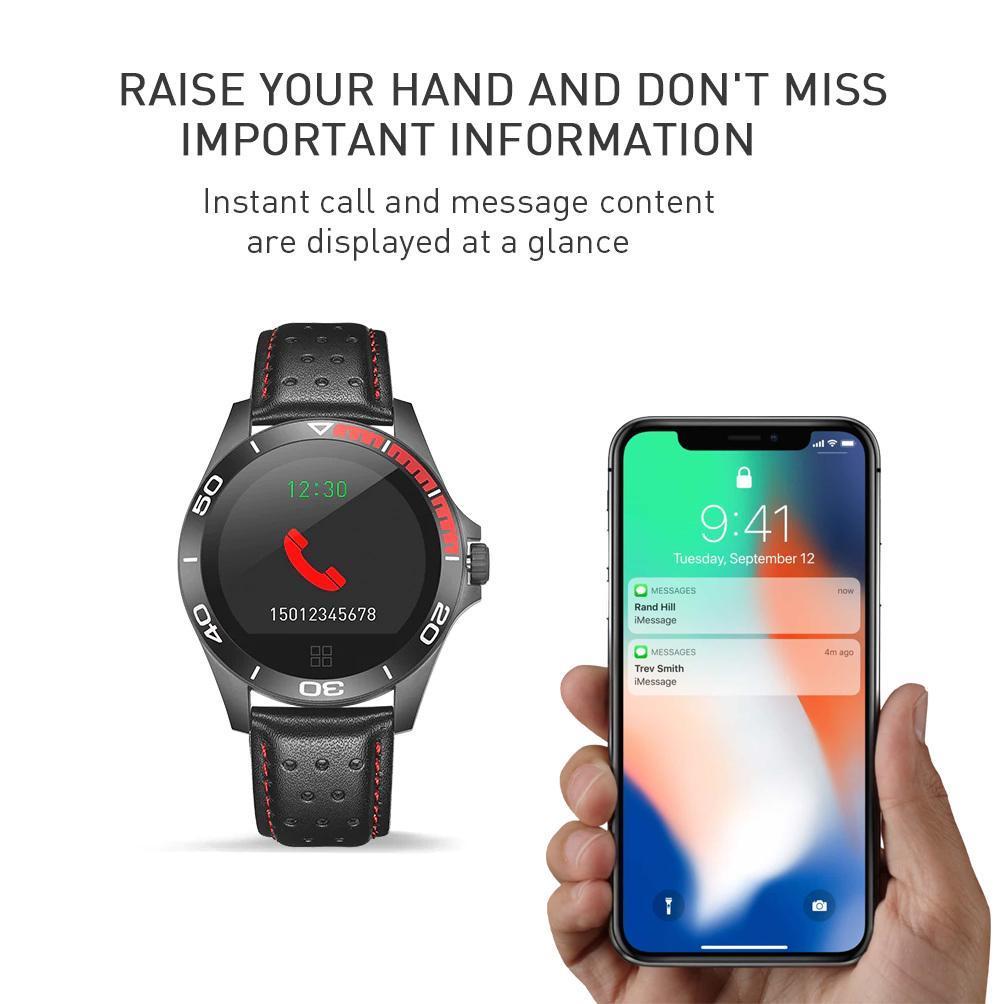 Blacky Leather SmartWatch - Explore Your Activities with New Technology