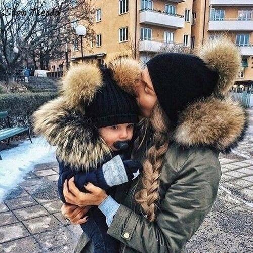 Baby and Mom Matching Winter Hats