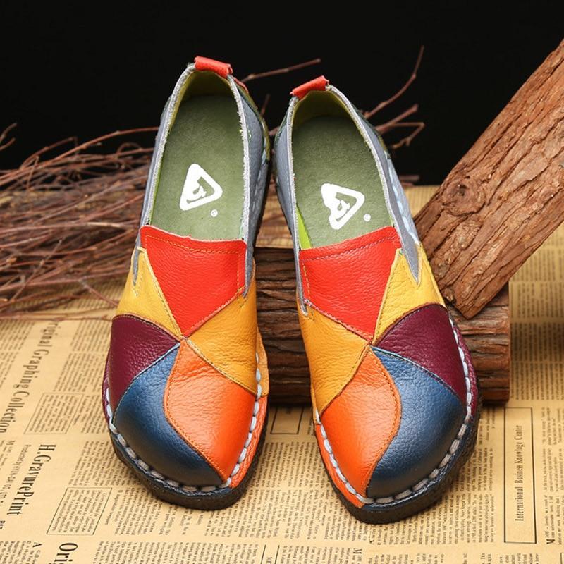 New Women Flats Women Shoes Genuine Leather Shoes