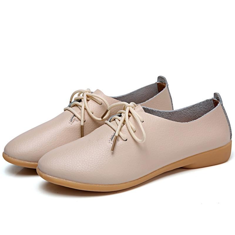 Plus size Loafers Women Shoes Lace up Moccasins Soft Female Ladies Shoes