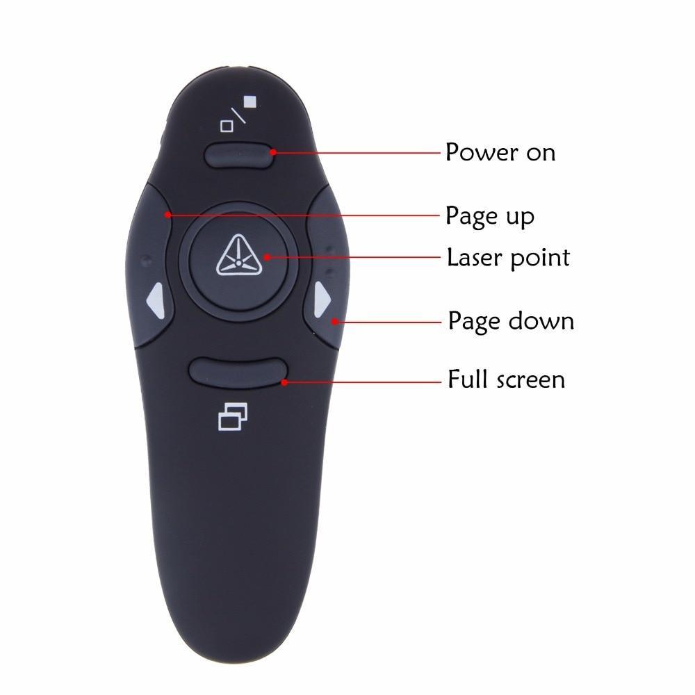 2.4GHz Wireless Presenter Red Laser Pointers Pen USB Receiver RF Remote Control Page Turn PPT Powerpoint Presentation