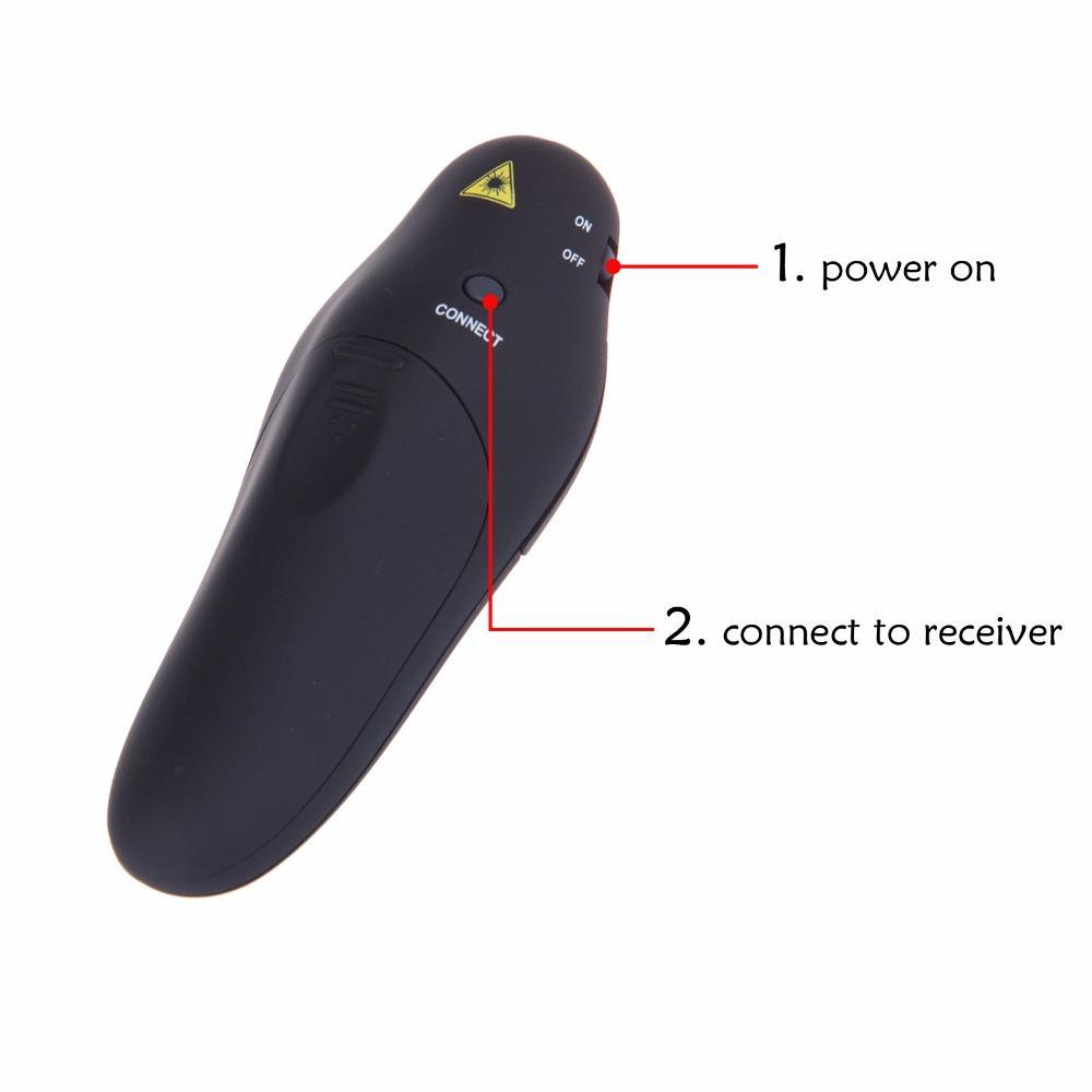 2.4GHz Wireless Presenter Red Laser Pointers Pen USB Receiver RF Remote Control Page Turn PPT Powerpoint Presentation