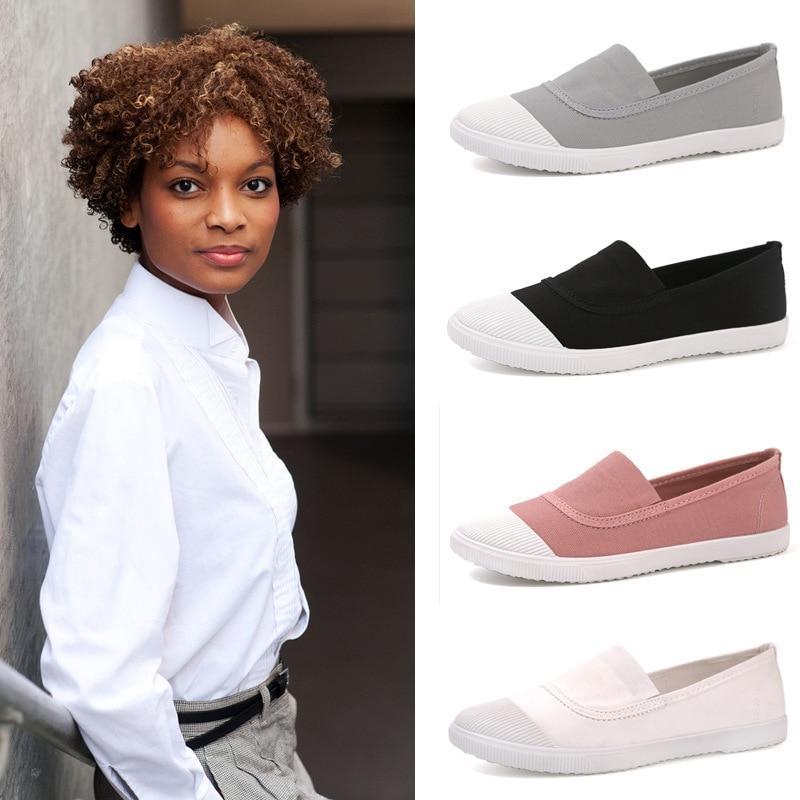 women  canvas flat shoes fashion Simple generous Multiple colors shoes
