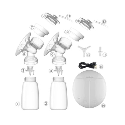 Electric Double Breast Pump With Milk Bottle