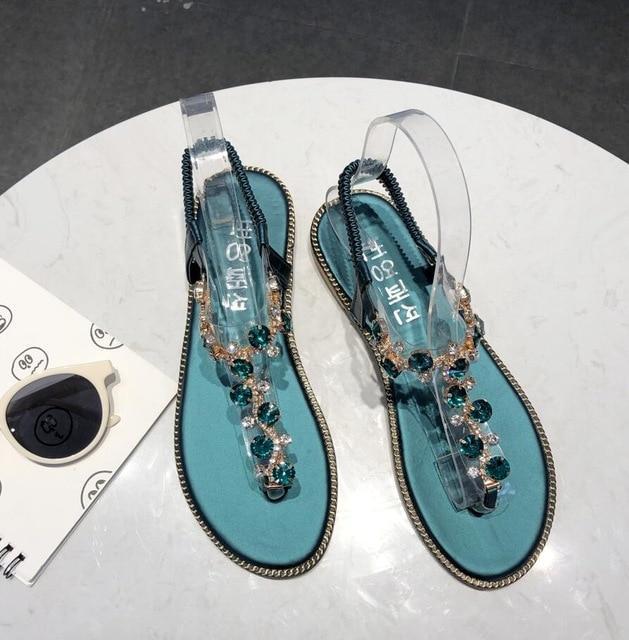 Rhinestone Sandals Women Sandals Fashion Shoes Women Rome Gladiator Casual flats Sandals