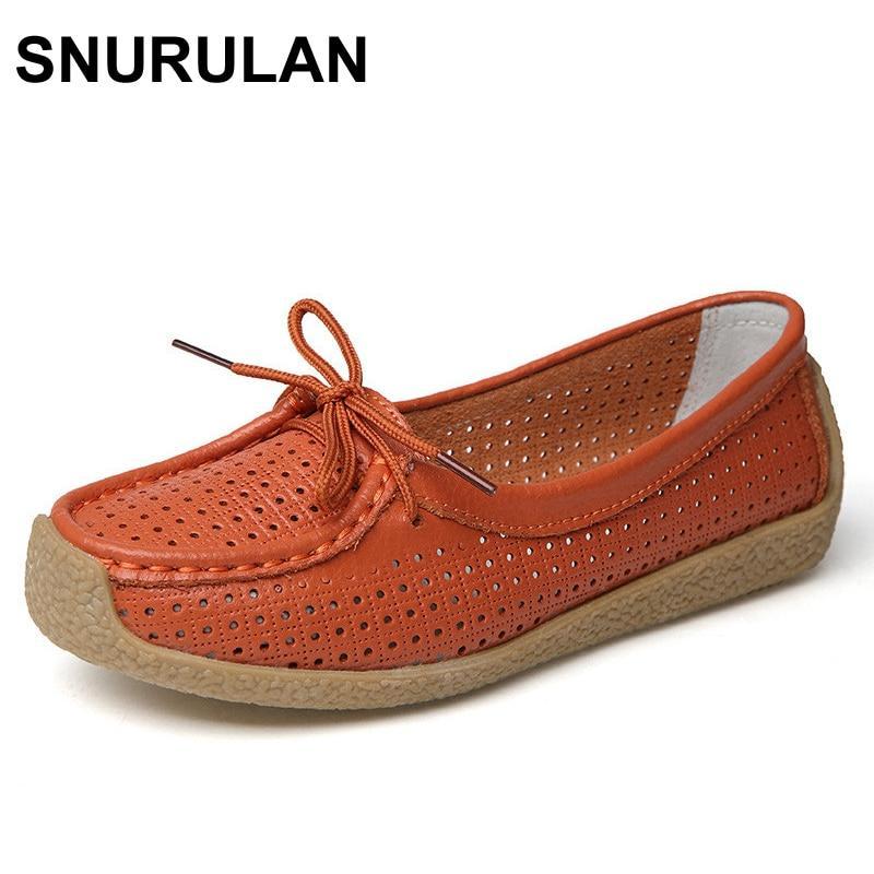 New Women Flats Leather Shoes Moccasins Mother Loafers