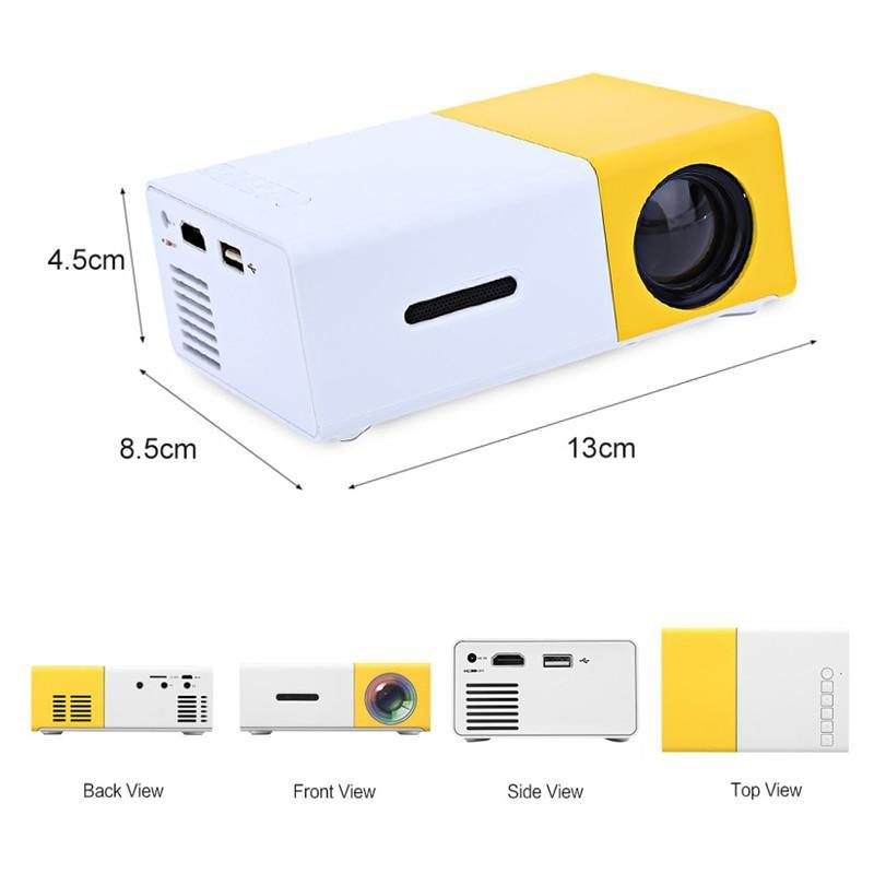 IcollGadgets YG300 LED Projector 600 lumen 3.5mm Audio 320x240 Pixels YG 300 HDMI USB Mini Projector Home Media Player