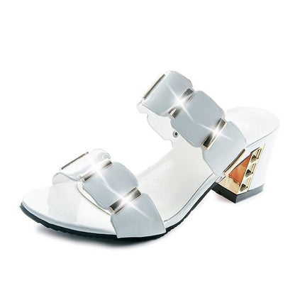 Sandals Women High Heels Female Square Heels