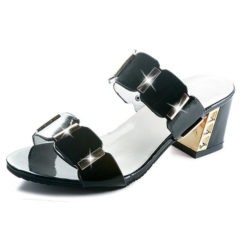 Sandals Women High Heels Female Square Heels