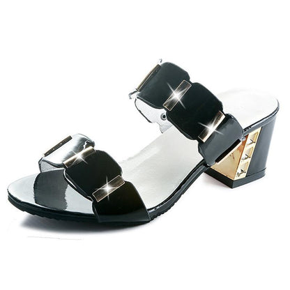 Sandals Women High Heels Female Square Heels