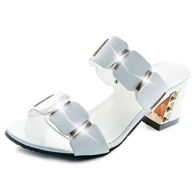 Sandals Women High Heels Female Square Heels