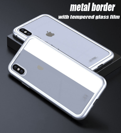 iPhone Magnetic Adsorption Case With Tempered Glass