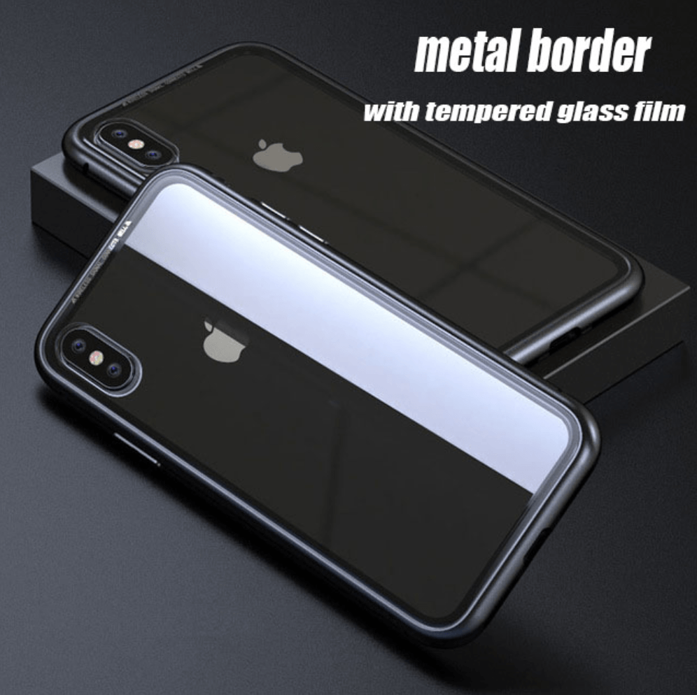 iPhone Magnetic Adsorption Case With Tempered Glass