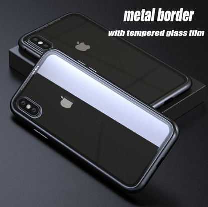 iPhone Magnetic Adsorption Case With Tempered Glass