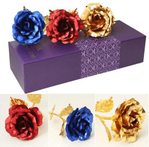 Romantic Forever Gold Coated Rose With Gift Box