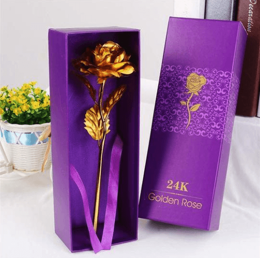 Romantic Forever Gold Coated Rose With Gift Box