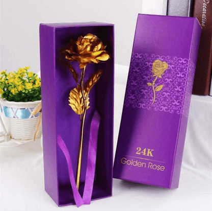 Romantic Forever Gold Coated Rose With Gift Box