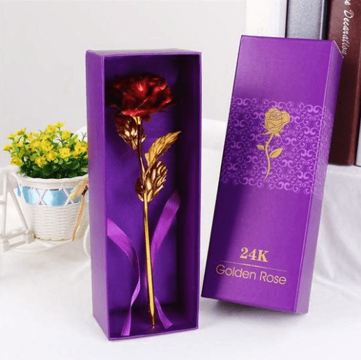 Romantic Forever Gold Coated Rose With Gift Box