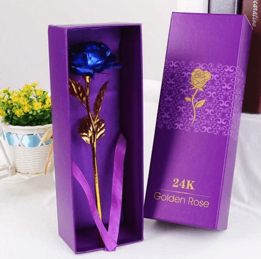Romantic Forever Gold Coated Rose With Gift Box
