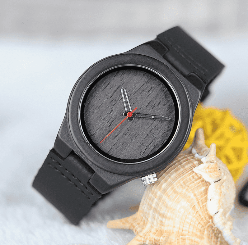 Classic Black Wooden Watch for Women comes in a Beautiful Wood Gift Box