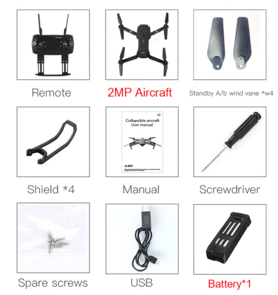 Skyhawk HD Foldable Air Selfie Drone With Camera 2MP