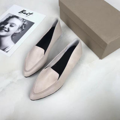 Genuine Leather Women Flats shoes Comfortable soft Pointed Toe Solid Pregnant Driving Ladies Loafers